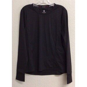 Spyder Active Women's Long Sleeve Zip Pocket Thumb Slit Stretch Top Black XL